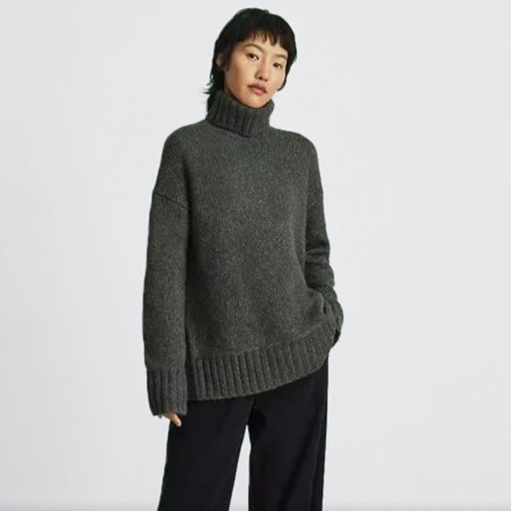 Everlane Oversized Turtleneck Sweater - Green